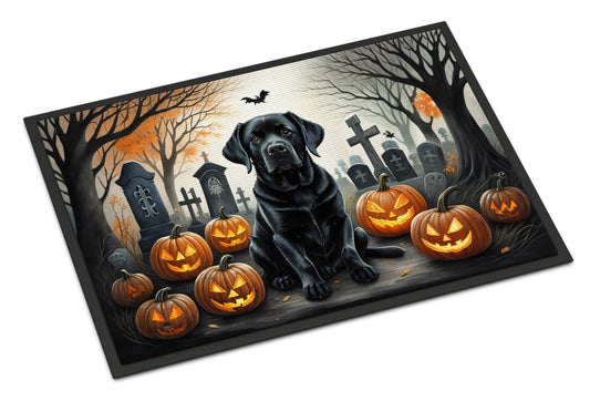 Black Labrador Retriever Spooky Halloween Doormat - One Color / One Size - Home & Garden - Home Textile - Carpets & Rugs