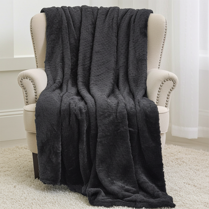 Black Mink Faux Fur Luxury Throw Blanket - Home & Garden - Home Textile - Bedding