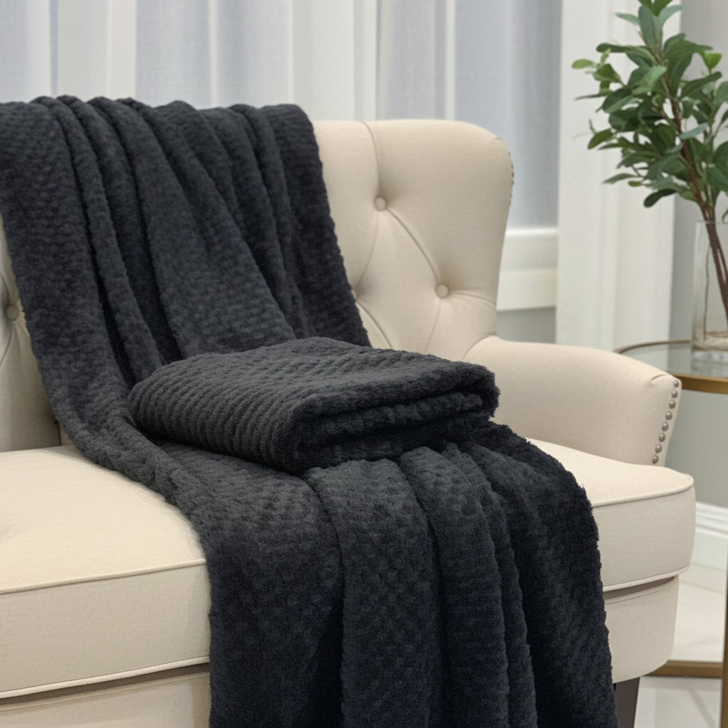 Black Mink Faux Fur Luxury Throw Blanket - Home & Garden - Home Textile - Bedding