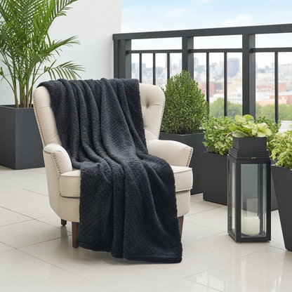 Black Mink Faux Fur Luxury Throw Blanket - Home & Garden - Home Textile - Bedding