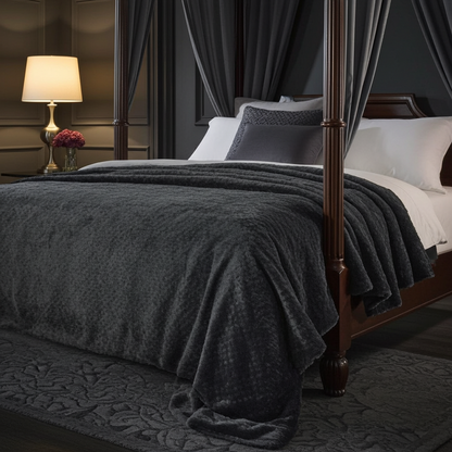 Black Mink Faux Fur Luxury Throw Blanket - Home & Garden - Home Textile - Bedding