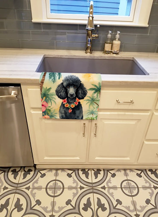 Black Poodle Luau Kitchen Towel - One Color / One Size - Home & Garden - Home Textile - Towels