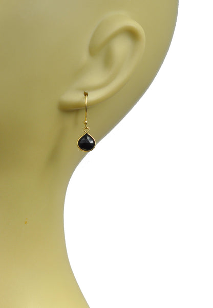 Black Spinel Bezel Vermeil Earrings - One Color / One Size - Jewelry & Accessories - Earrings