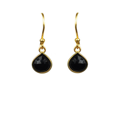 Black Spinel Bezel Vermeil Earrings - One Color / One Size - Jewelry & Accessories - Earrings