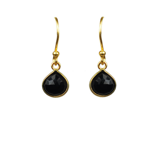 Black Spinel Bezel Vermeil Earrings - One Color / One Size - Jewelry & Accessories - Earrings