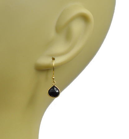 Black Spinel Bezel Vermeil Earrings - One Color / One Size - Jewelry & Accessories - Earrings