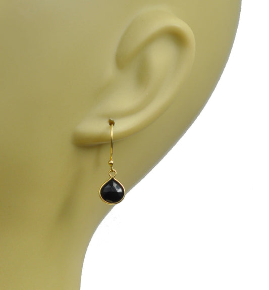 Black Spinel Bezel Vermeil Earrings - One Color / One Size - Jewelry & Accessories - Earrings