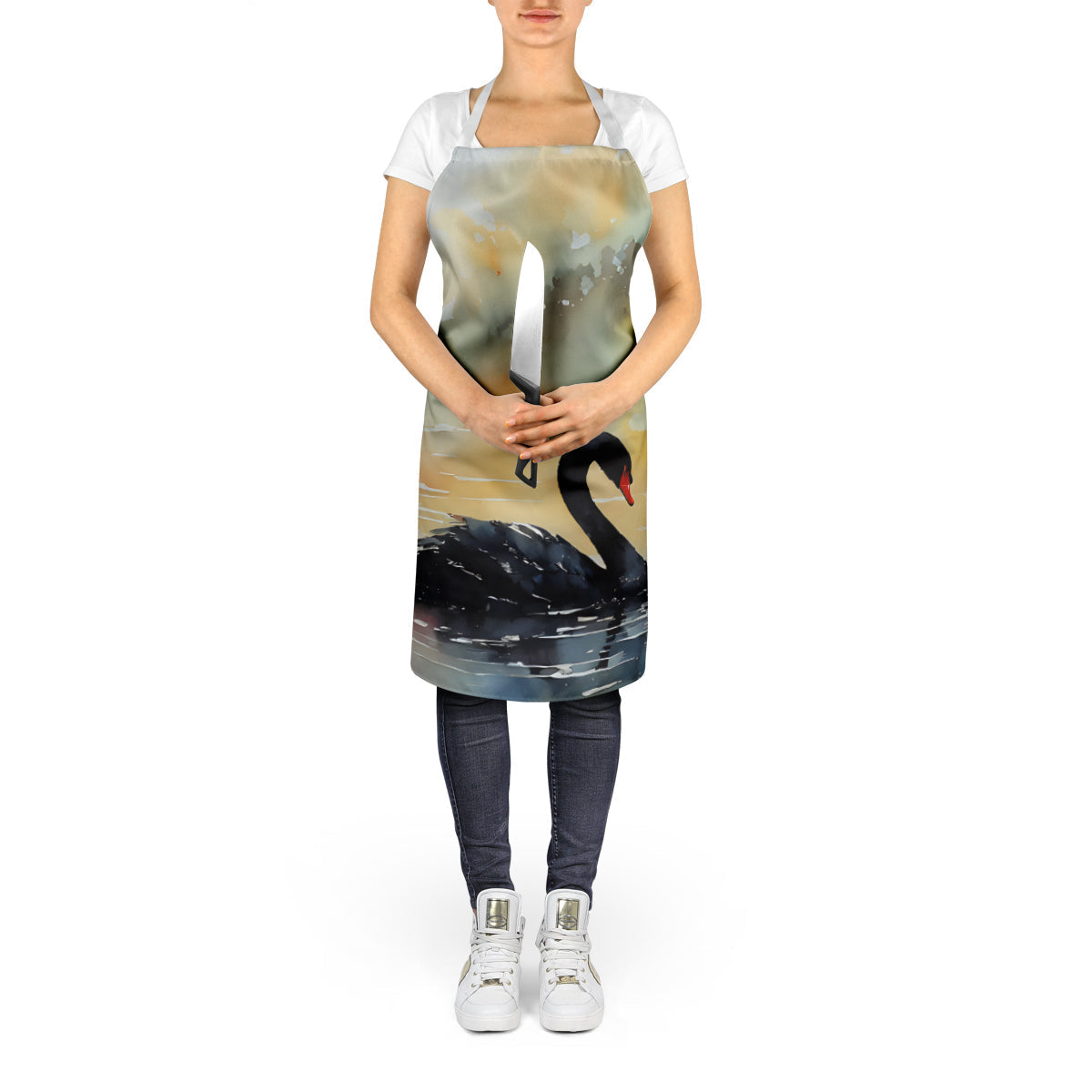 Black Swan Apron - One Color / One Size - Home & Garden - Kitchen Dining & Bar - Table Decoration & Accessories