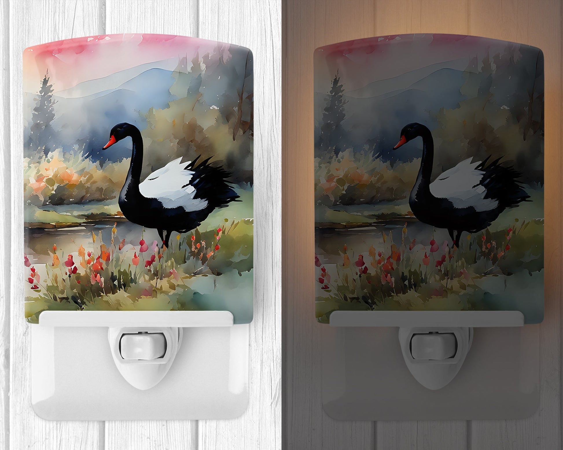 Black Swan Ceramic Night Light - One Color / One Size - Home & Garden - Home Improvement - Lights & Lighting - Night