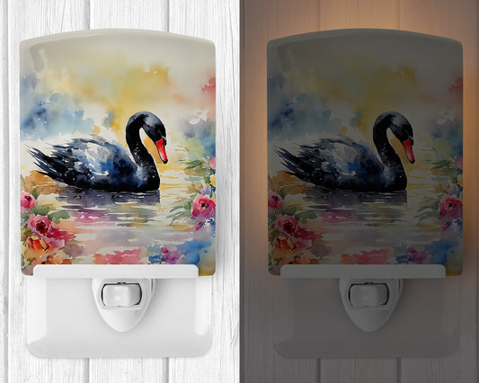 Black Swan Ceramic Night Light - One Color / One Size - Home & Garden - Home Improvement - Lights & Lighting - Night