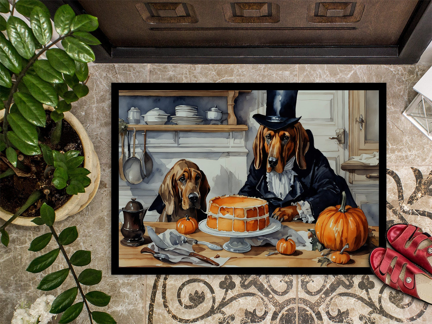 Bloodhound Fall Kitchen Pumpkins Doormat - One Color / One Size - Home & Garden - Home Textile - Carpets & Rugs