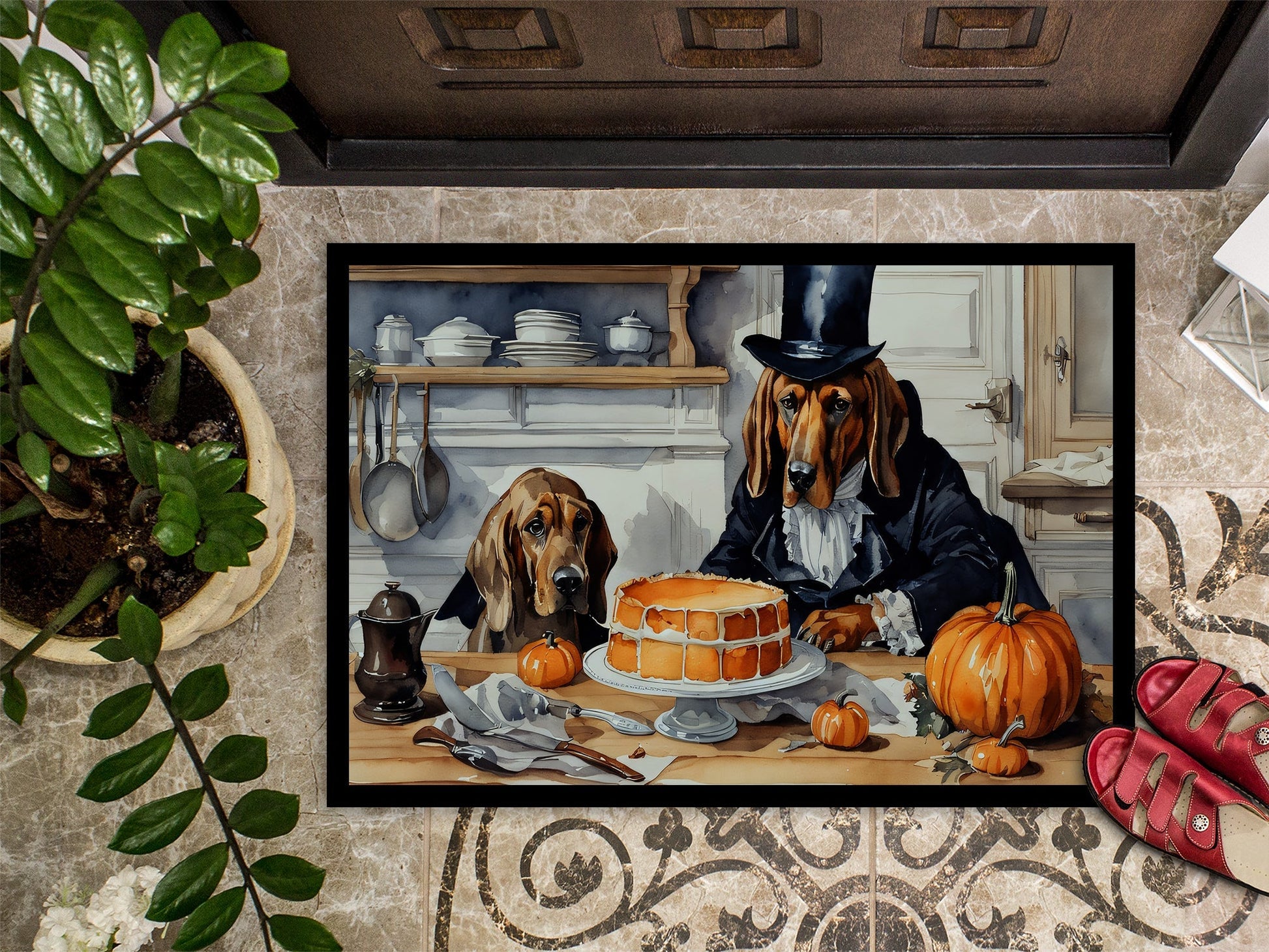 Bloodhound Fall Kitchen Pumpkins Doormat - One Color / One Size - Home & Garden - Home Textile - Carpets & Rugs
