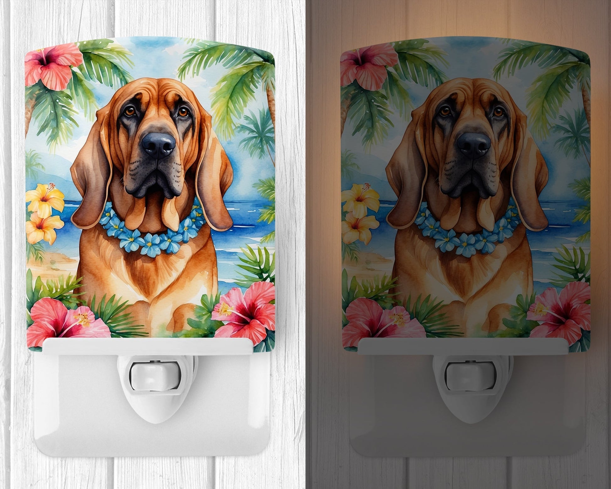 Bloodhound Luau Ceramic Night Light - One Color / One Size - Home & Garden - Home Improvement - Lights & Lighting