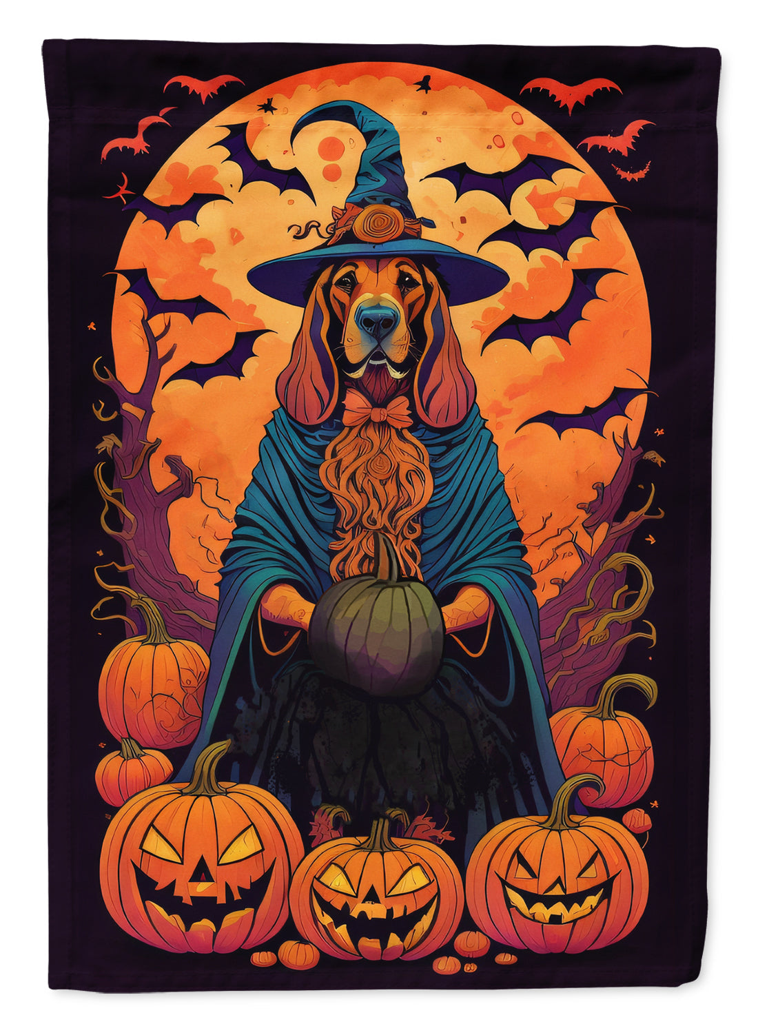 Bloodhound Witchy Halloween Garden Flag - One Color / One Size - Home & Garden - Home Decor - Flags Banners &