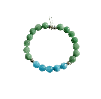 Blue Gemstone Bracelets - Faceted Blue Quartz & Aventurine - Jewelry & Accessories - Bracelets & Bangles - Strand