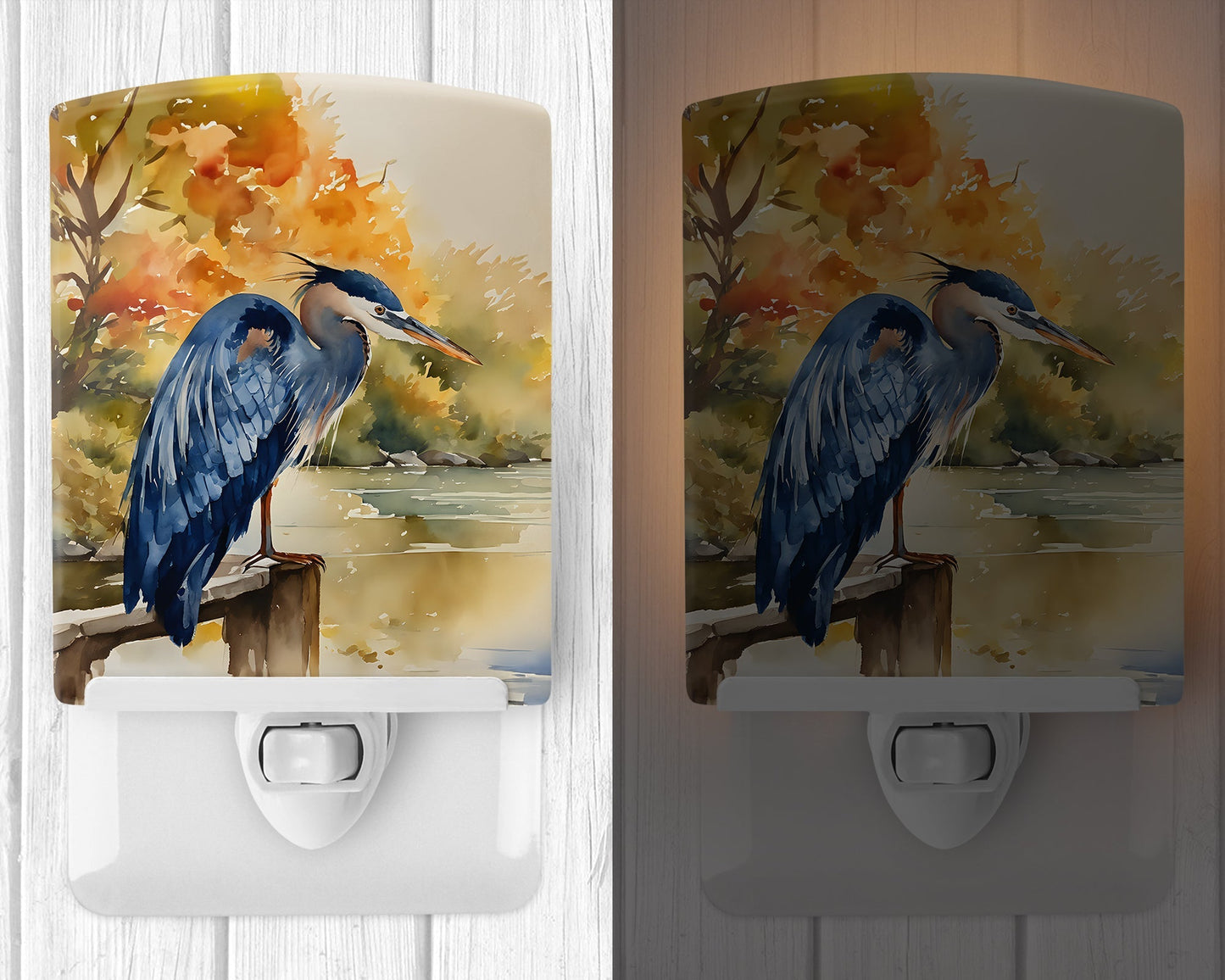 Blue Heron Ceramic Night Light - One Color / One Size - Home & Garden - Home Improvement - Lights & Lighting - Night