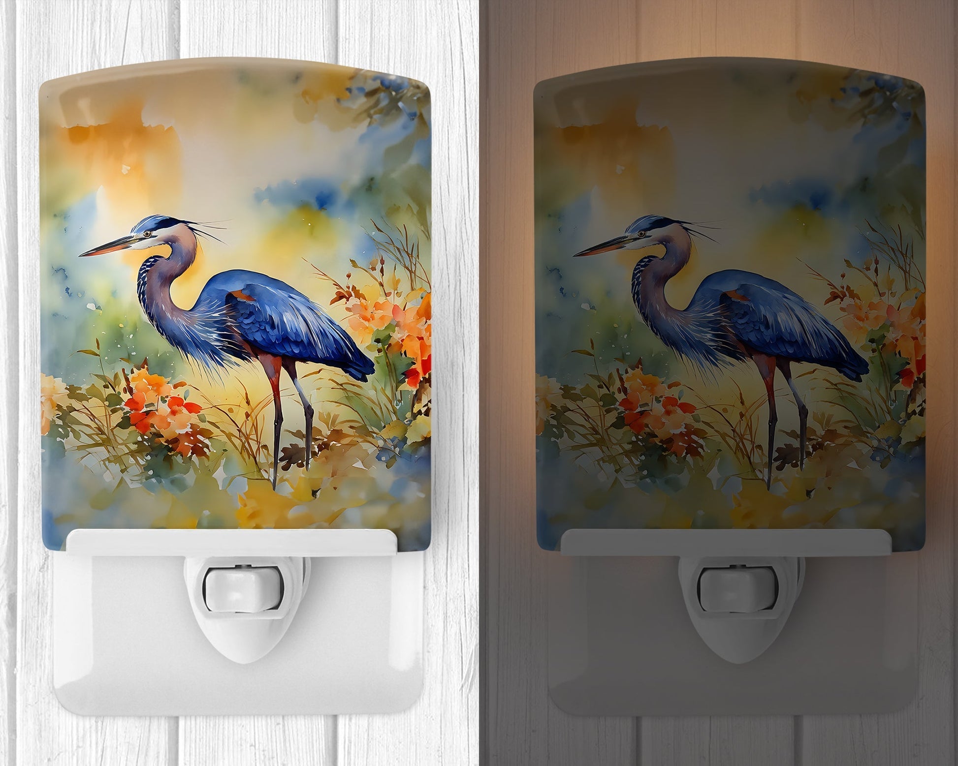 Blue Heron Ceramic Night Light - One Color / One Size - Home & Garden - Home Improvement - Lights & Lighting - Night