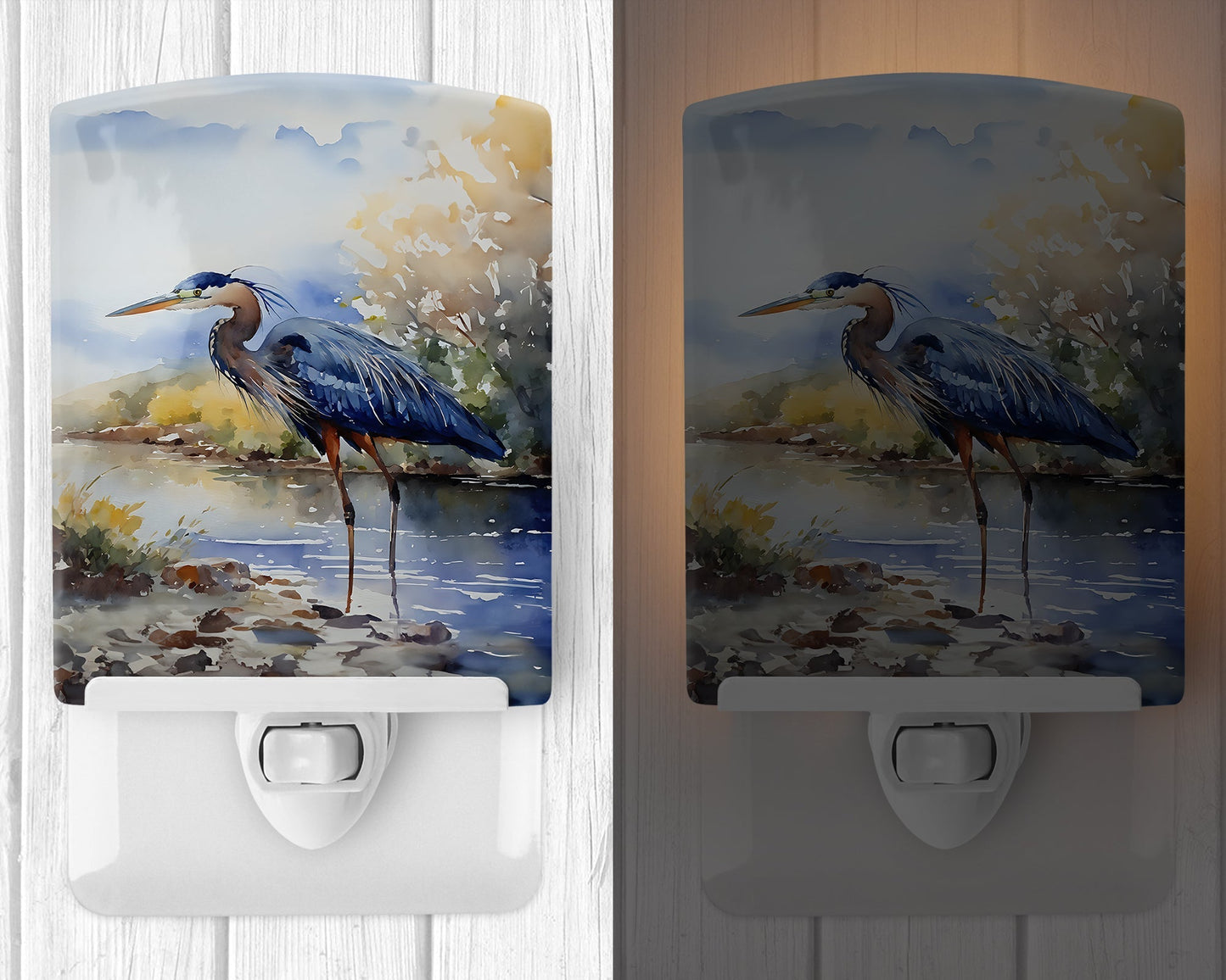 Blue Heron Ceramic Night Light - One Color / One Size - Home & Garden - Home Improvement - Lights & Lighting - Night