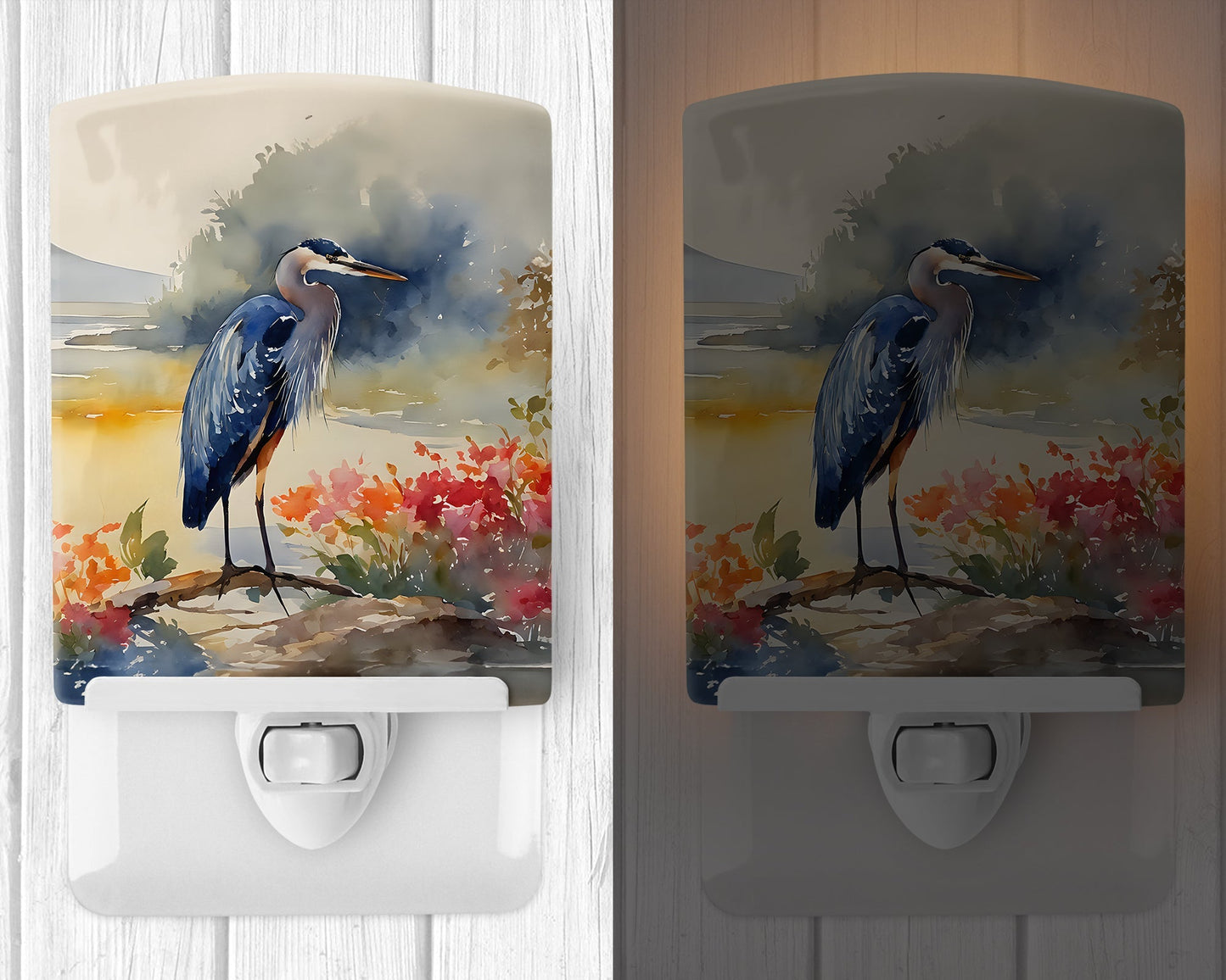 Blue Heron Ceramic Night Light - One Color / One Size - Home & Garden - Home Improvement - Lights & Lighting - Night