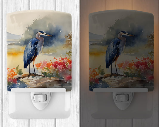 Blue Heron Ceramic Night Light - One Color / One Size - Home & Garden - Home Improvement - Lights & Lighting - Night