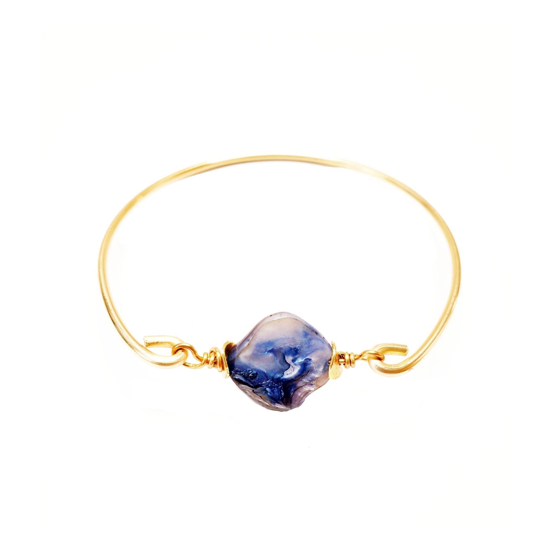 Blue Pearl Bangle - One Color / One Size - Jewelry & Accessories - Bracelets & Bangles