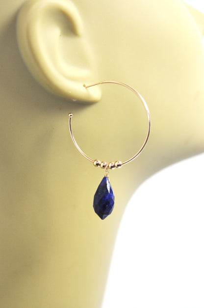 Blue Sapphire Hoop Earrings - One Color / One Size - Jewelry & Accessories - Earrings - Hoop Earrings