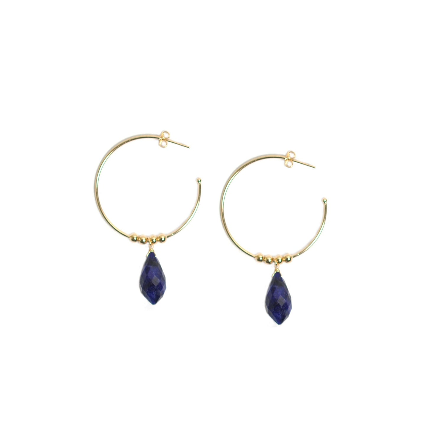 Blue Sapphire Hoop Earrings - One Color / One Size - Jewelry & Accessories - Earrings - Hoop Earrings