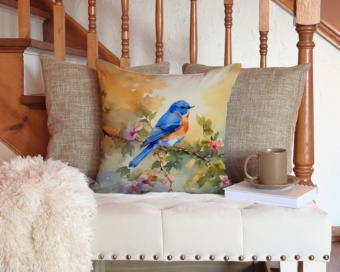 Bluebird Throw Pillow - One Color / One Size - Home & Garden - Home Textile - Pillows