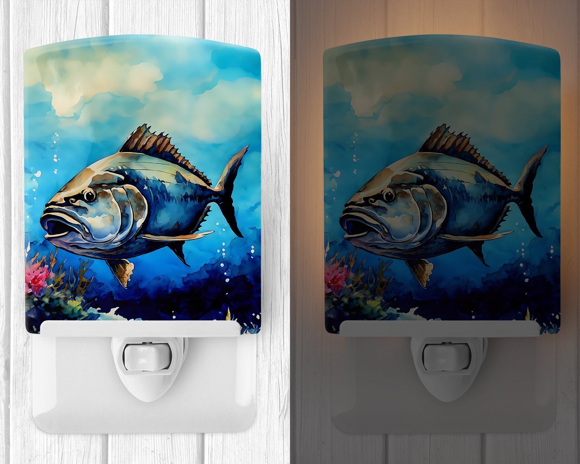 Bluefin Tuna Ceramic Night Light - One Color / One Size - Home & Garden - Home Improvement - Lights & Lighting - Night