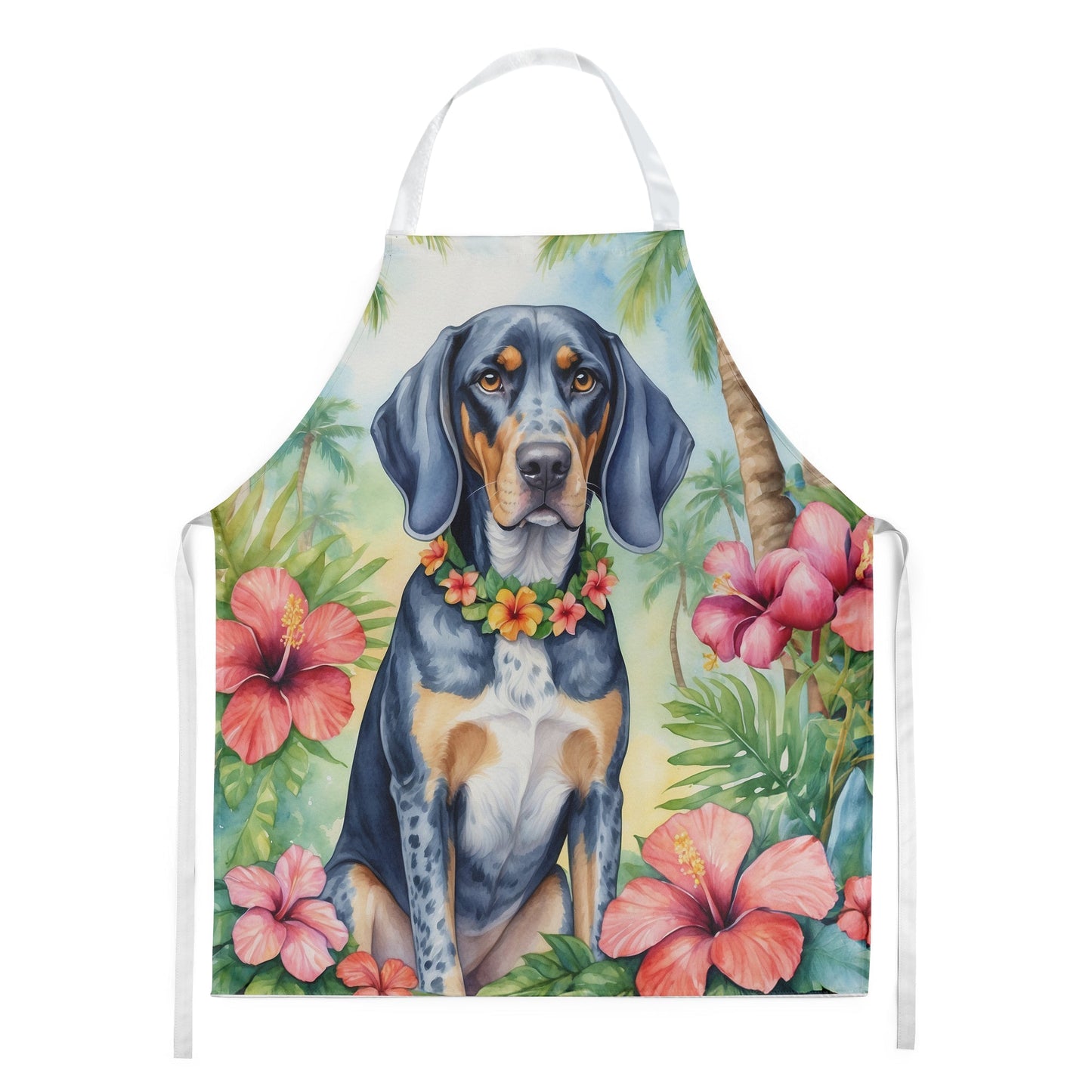 Bluetick Coonhound Luau Apron - One Color / One Size - Home & Garden - Kitchen Dining & Bar - Table Decoration &