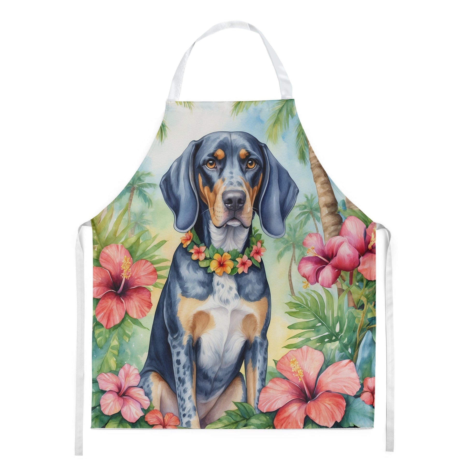 Bluetick Coonhound Luau Apron - One Color / One Size - Home & Garden - Kitchen Dining & Bar - Table Decoration &