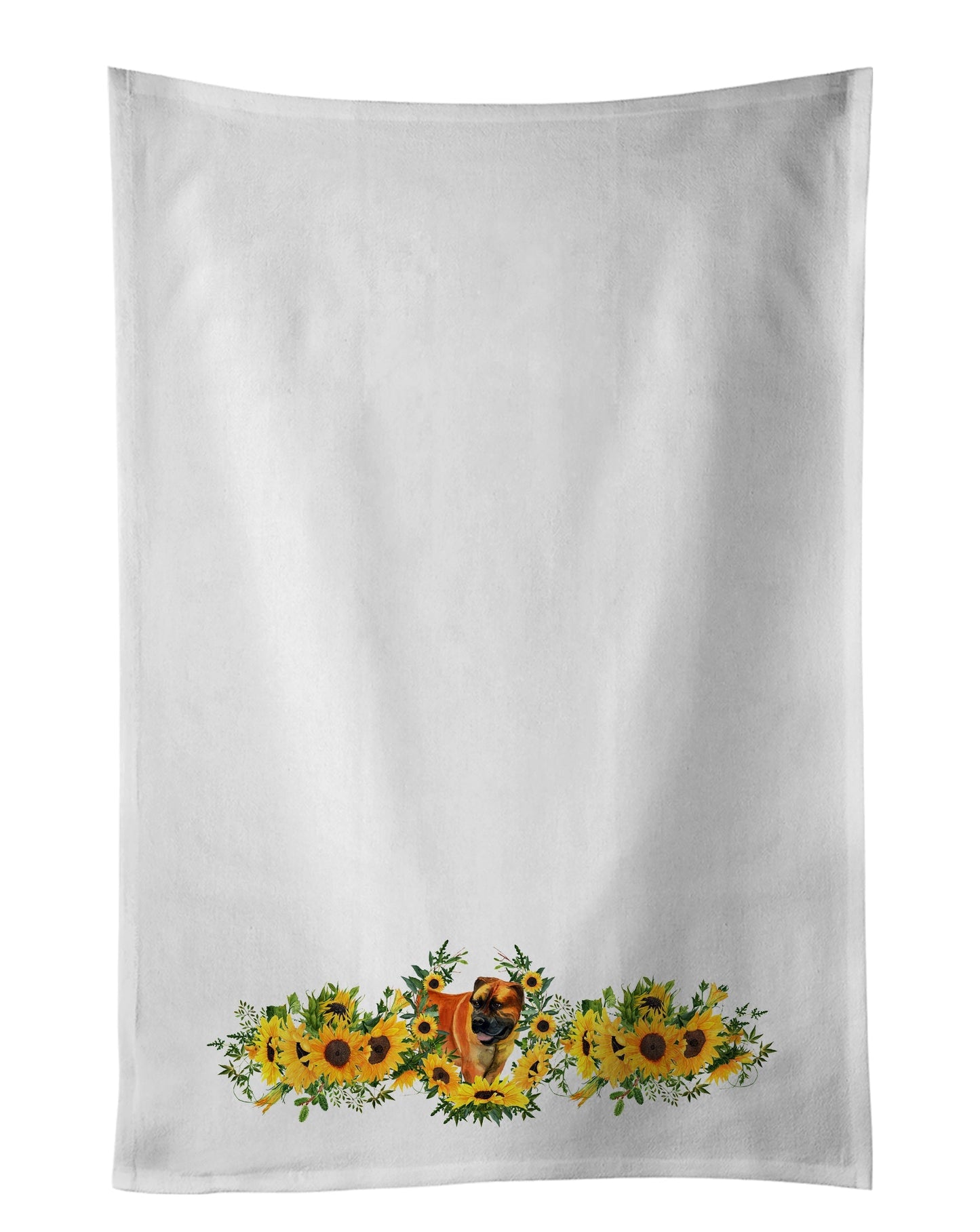 Boerboel Mastiff in Sunflowers Kitchen Towel Set of 2 - One Color / One Size - Home & Garden - Home Textile - Towels
