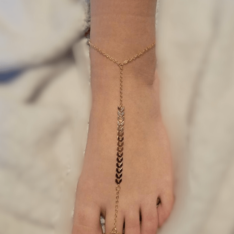 Bohemian Gold Anklet Toe Ring Barefoot Sandal Anklet - One Color / One Size - Jewelry & Accessories - Jewelry Sets &