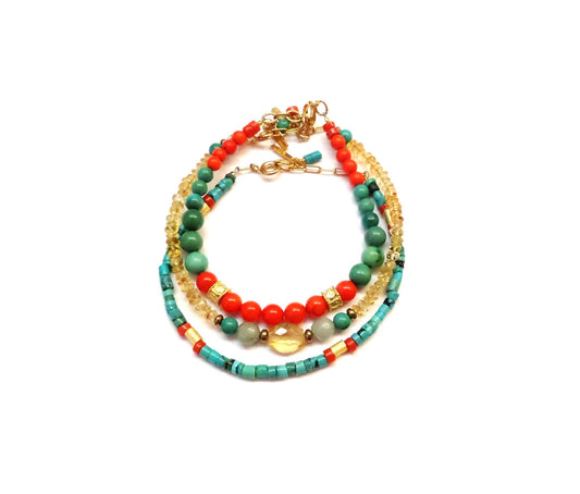 Boho Bracelets - 3 Stack - Jewelry & Accessories - Bracelets & Bangles - Chain & Link Bracelets