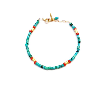 Boho Bracelets - Turquoise Heishi - Jewelry & Accessories - Bracelets & Bangles - Chain & Link Bracelets