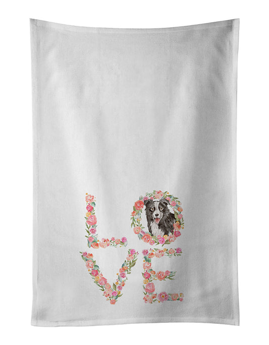 Border Collie #4 Love Kitchen Towel Set of 2 - One Color / One Size - Home & Garden - Home Textile - Towels