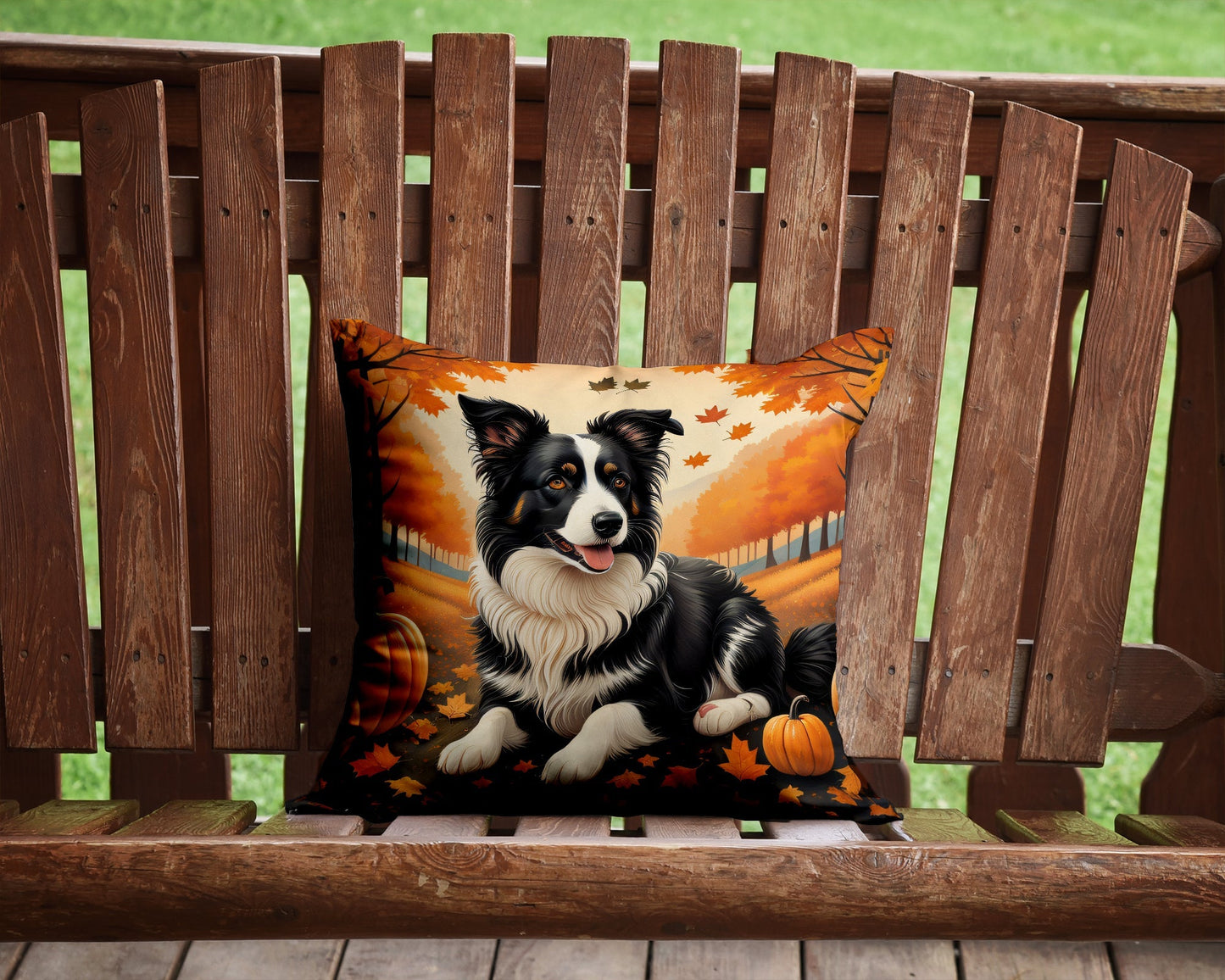 Border Collie Fall Throw Pillow - One Color / One Size - Home & Garden - Home Textile - Pillows