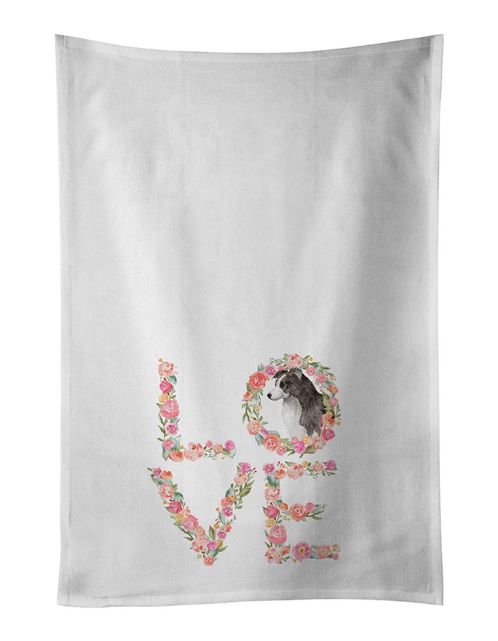 Border Collie Love Kitchen Towel Set of 2 - One Color / One Size - Home & Garden - Home Textile - Towels