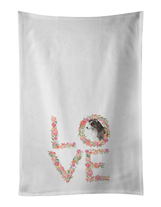 Border Collie Love Kitchen Towel Set of 2 - One Color / One Size - Home & Garden - Home Textile - Towels
