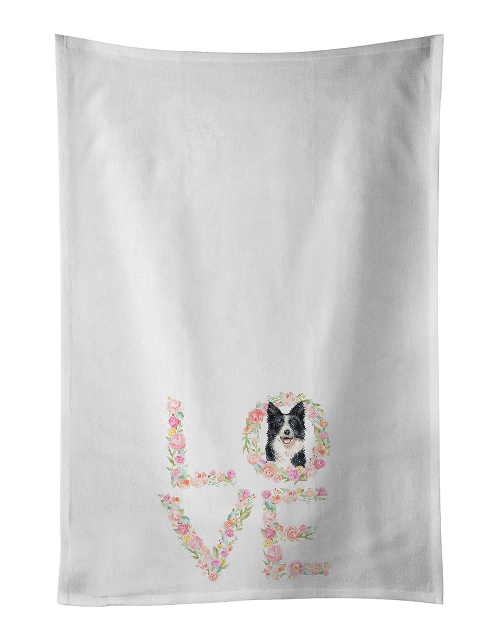 Border Collie Love Kitchen Towel Set of 2 - One Color / One Size - Home & Garden - Home Textile - Towels