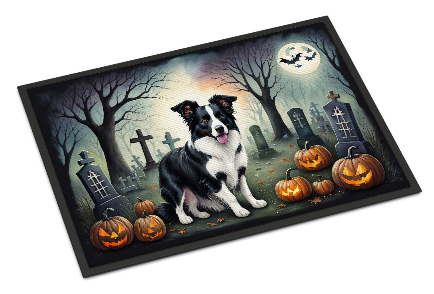 Border Collie Spooky Halloween Doormat - One Color / One Size - Home & Garden - Home Textile - Carpets & Rugs