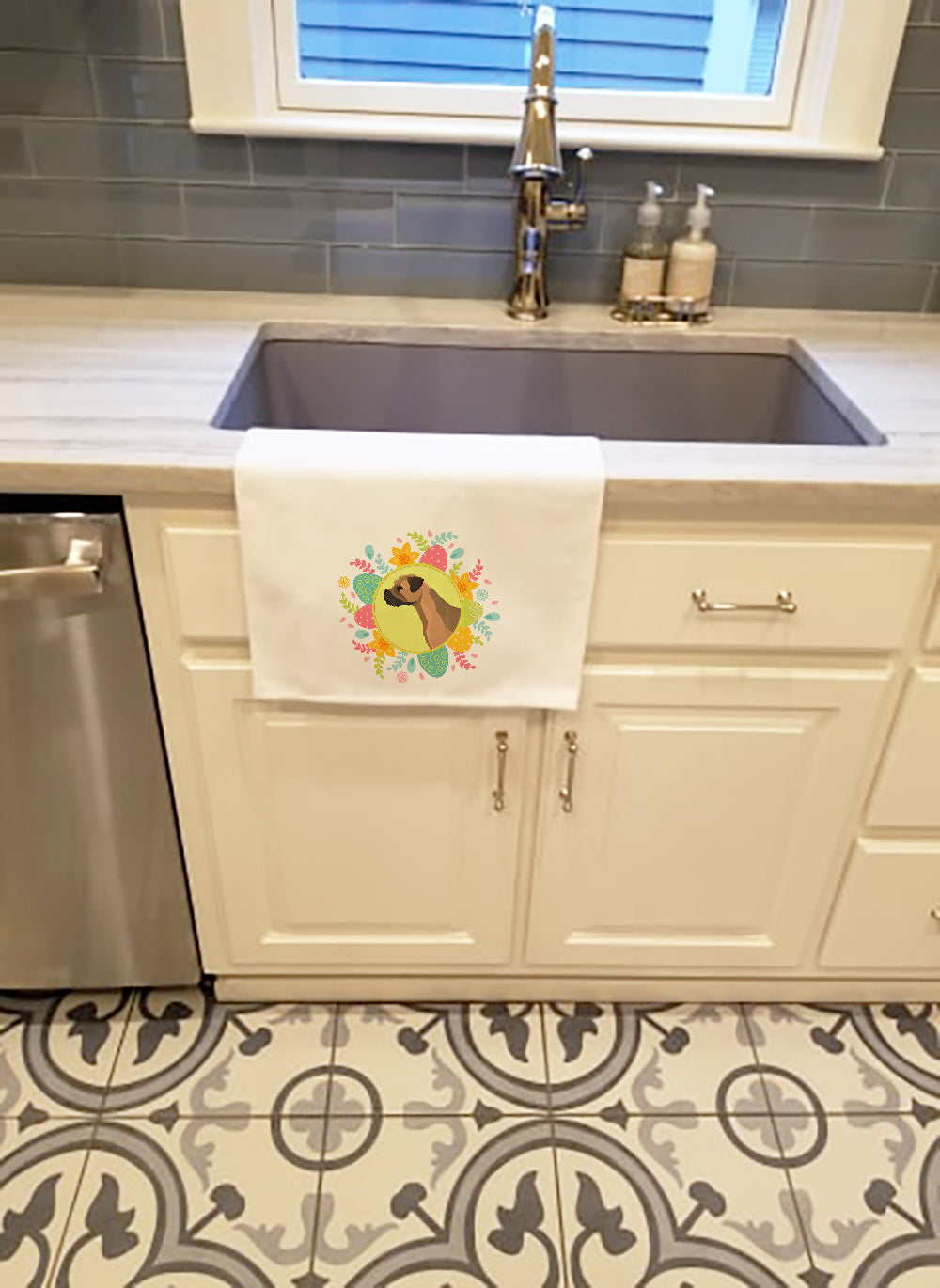 Border Terrier Easter Kitchen Towel Set of 2 - One Color / One Size - Home & Garden - Home Textile - Towels