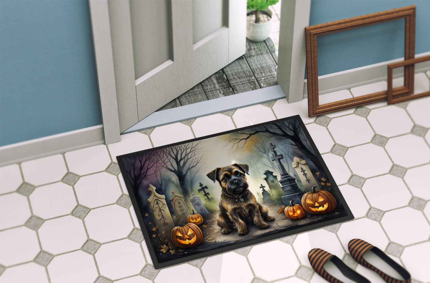 Border Terrier Spooky Halloween Doormat - One Color / One Size - Home & Garden - Home Textile - Carpets & Rugs