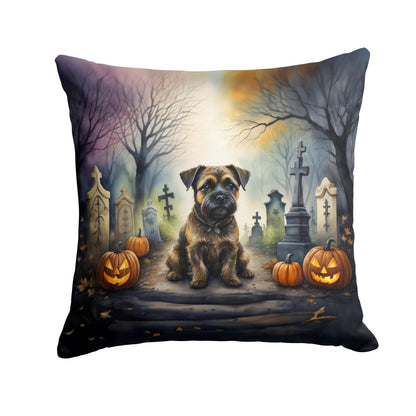 Border Terrier Spooky Halloween Throw Pillow - One Color / One Size - Home & Garden - Home Textile - Pillows