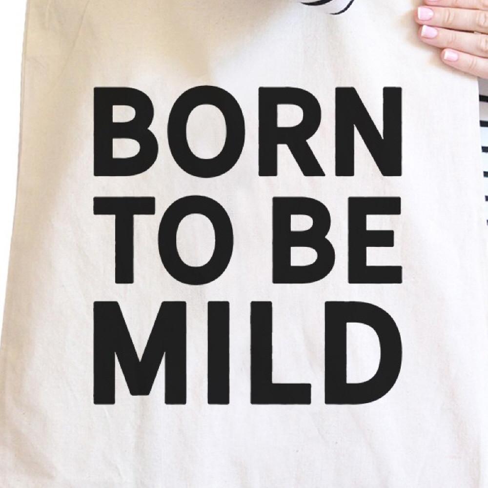 Born to Be Mild Natural Canvas Tote Bag - One Color / One Size - Bags & Luggage - Women’s Bags