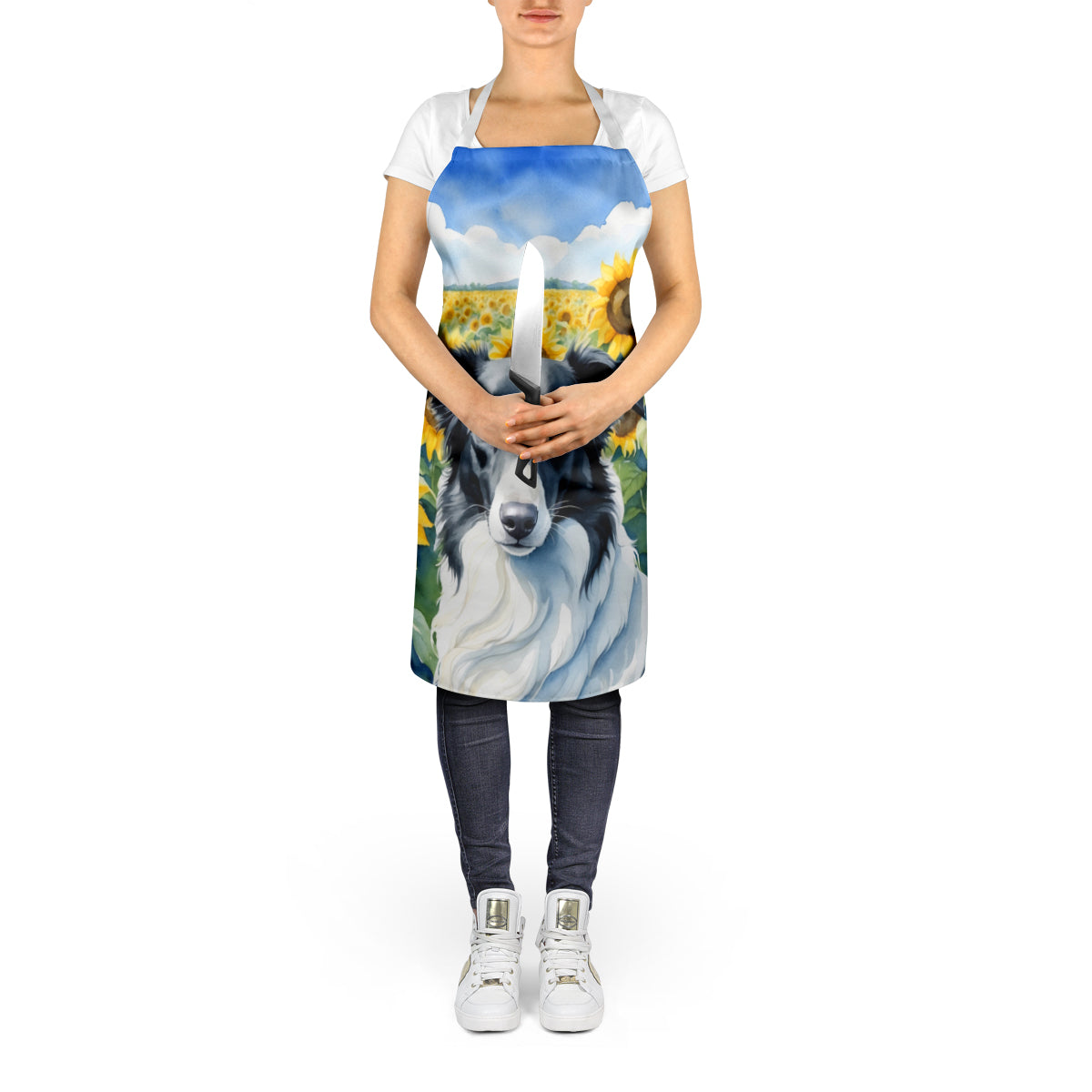Borzoi in Sunflowers Apron - One Color / One Size - Home & Garden - Kitchen Dining & Bar - Table Decoration &