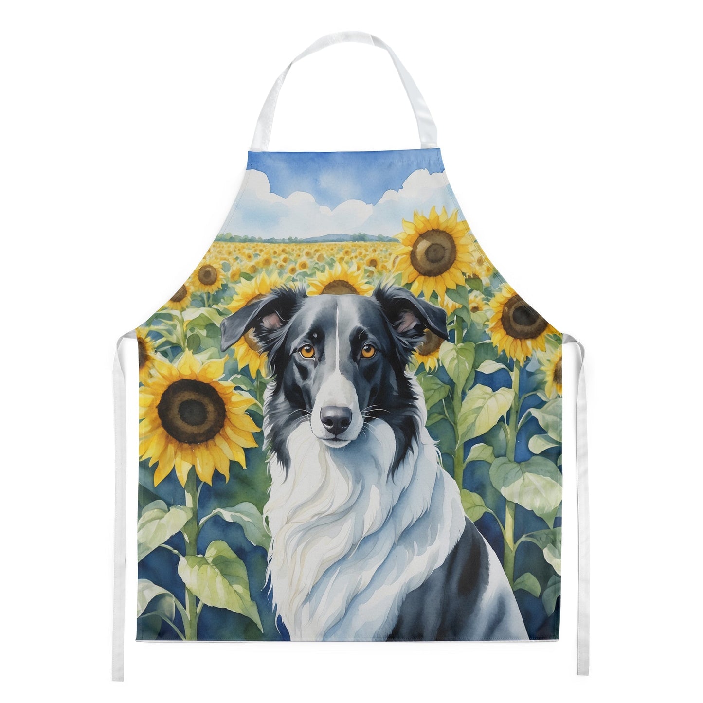 Borzoi in Sunflowers Apron - One Color / One Size - Home & Garden - Kitchen Dining & Bar - Table Decoration &