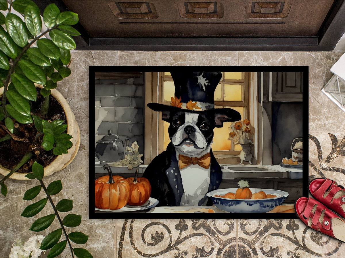 Boston Terrier Fall Kitchen Pumpkins Doormat - One Color / One Size - Home & Garden - Home Textile - Carpets & Rugs