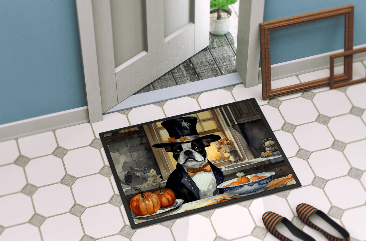 Boston Terrier Fall Kitchen Pumpkins Doormat - One Color / One Size - Home & Garden - Home Textile - Carpets & Rugs