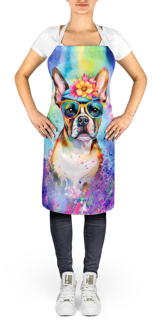 Boston Terrier Hippie Dawg Apron - One Color / One Size - Home & Garden - Kitchen Dining & Bar - Table Decoration &